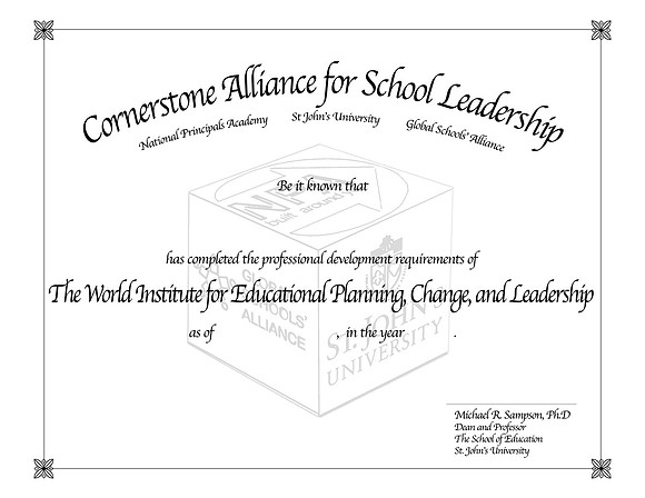 World Institute Certificate